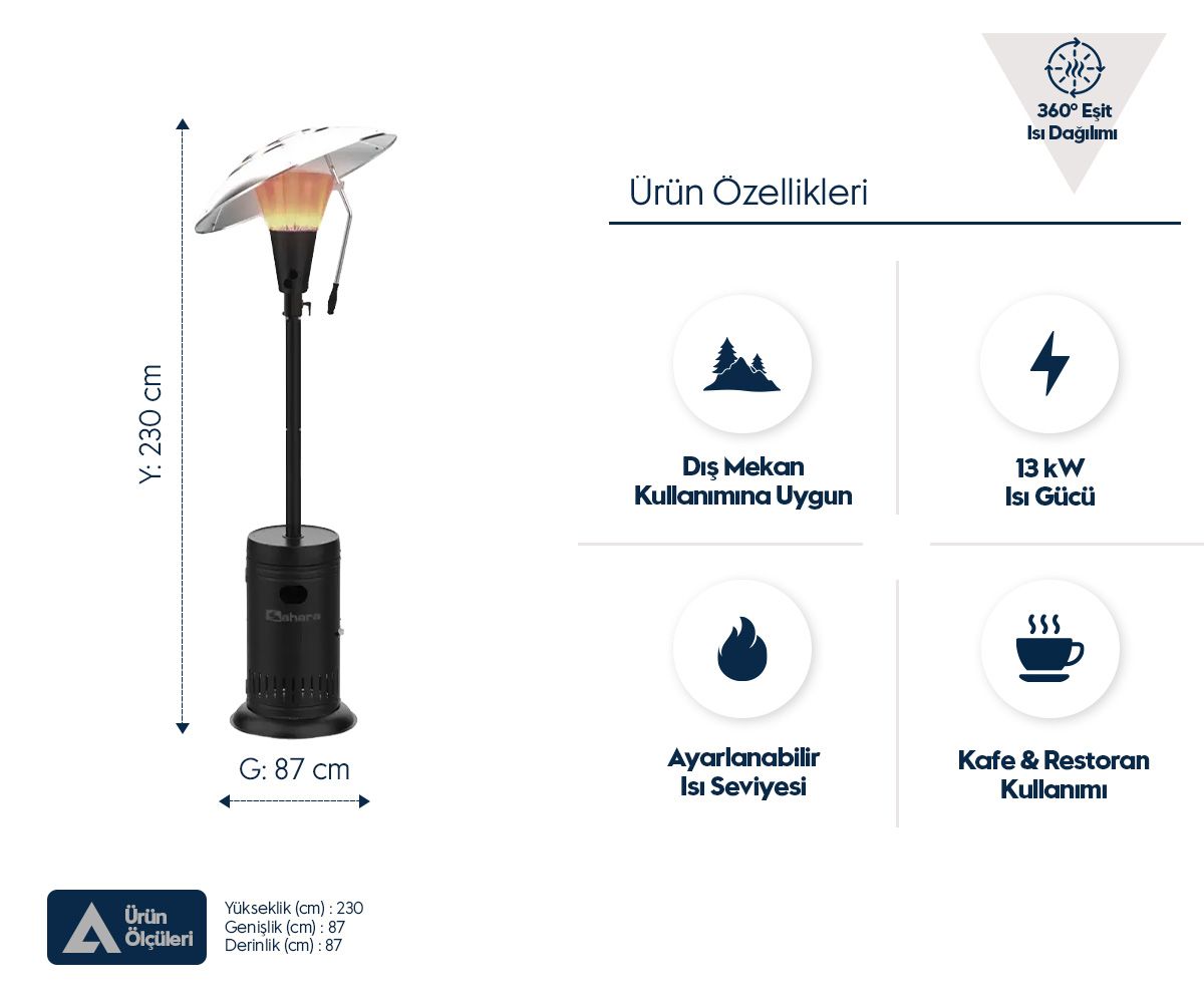 Aygaz 360° Isı Odağı Dış Mekan Isıtıcı - 13kW