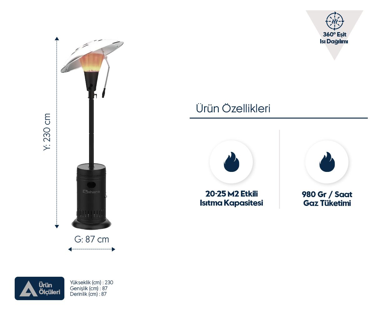 Aygaz 360° Isı Odağı Dış Mekan Isıtıcı - 13kW