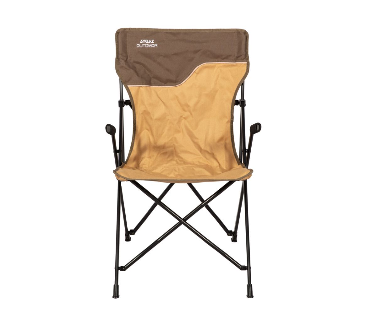 ÇELİK KATLANIR KAMP SANDALYESİ – 120 kg Kapasiteli, Su Geçirmez ve Kolay Temizlenir – Plastik Kolçaklar