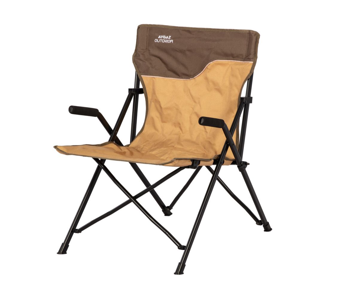 ÇELİK KATLANIR KAMP SANDALYESİ – 120 kg Kapasiteli, Su Geçirmez ve Kolay Temizlenir – Plastik Kolçaklar