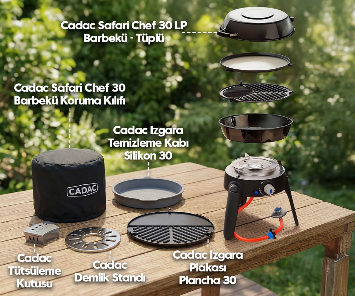 Cadac Safari Chef Tüplü Barbekü Seti ||