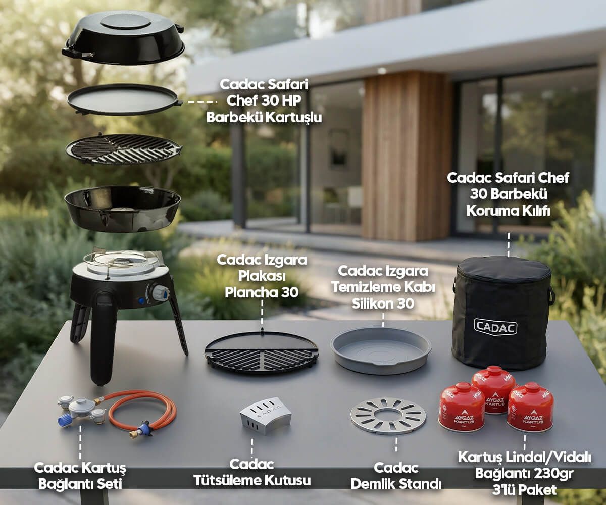 Cadac Safari Chef Kartuşlu Barbekü Seti ||