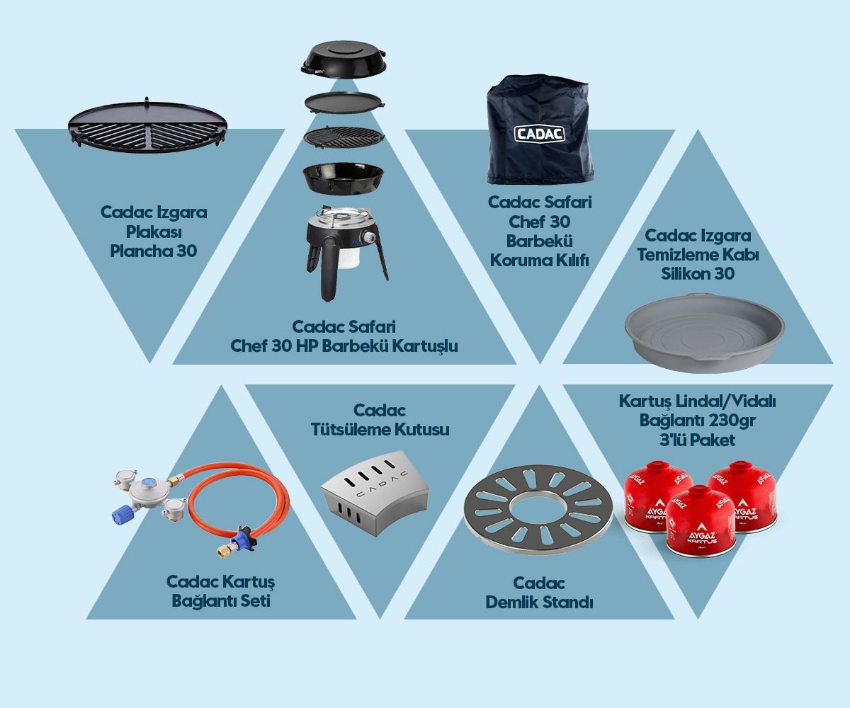 Cadac Safari Chef Kartuşlu Barbekü Seti ||