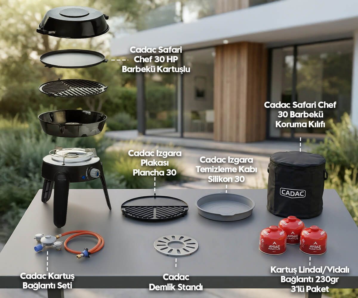Cadac Safari Chef Kartuşlu Barbekü Seti ||