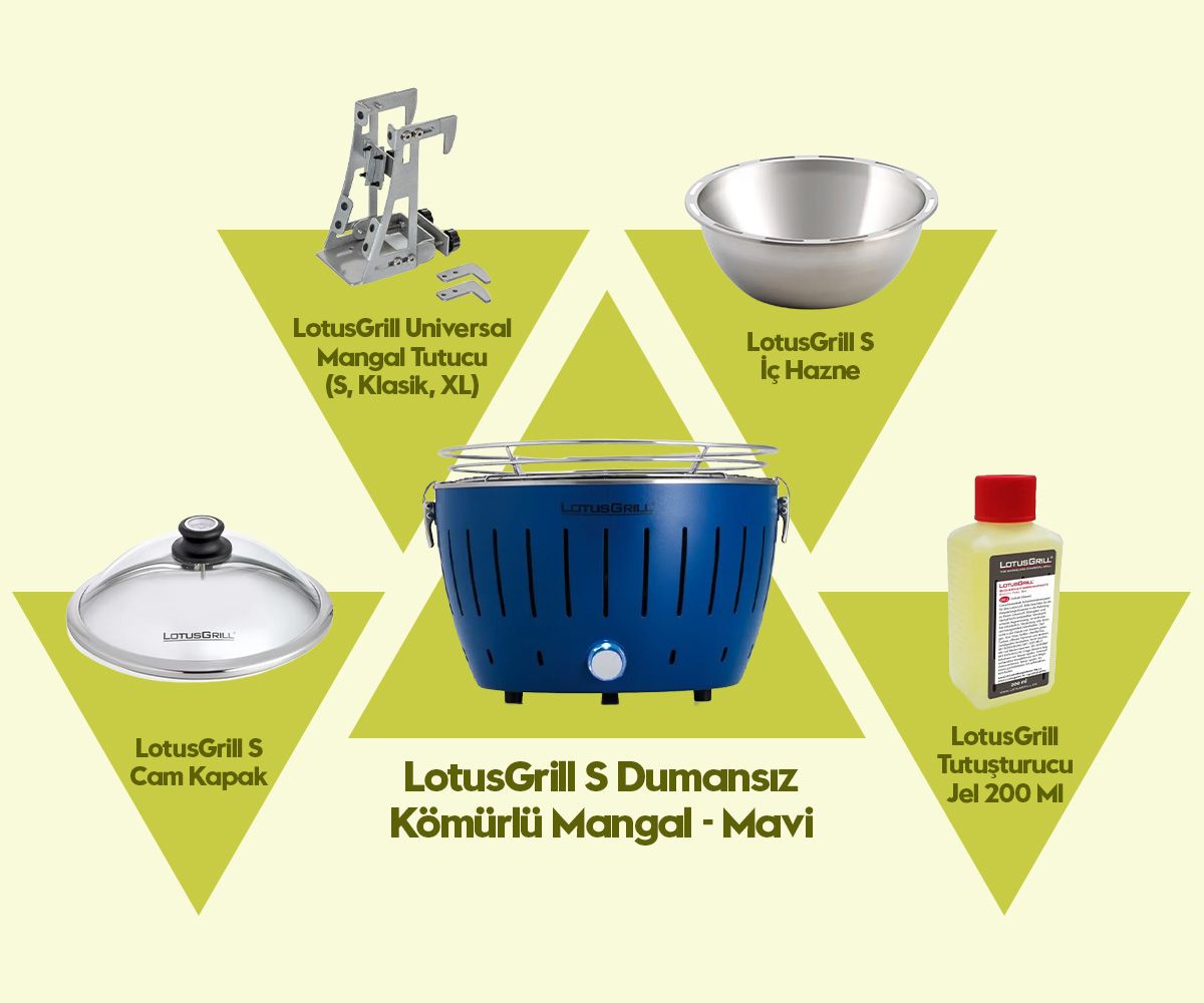 LotusGrill S Dumansız Kömürlü Mangal Seti