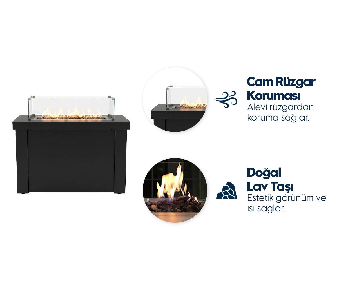 Aygaz Lhotse 960 LR Dış Mekan Isıtıcı Lav Taşlı